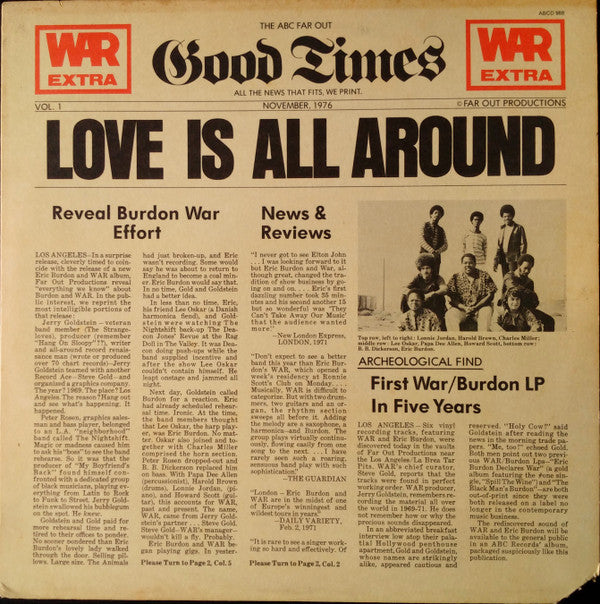 War Featuring Eric Burdon ~ Love Is All Around (Vinyl) - Djungel & Jazz