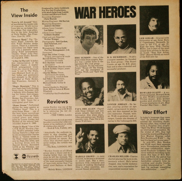 War Featuring Eric Burdon ~ Love Is All Around (Vinyl) - Djungel & Jazz