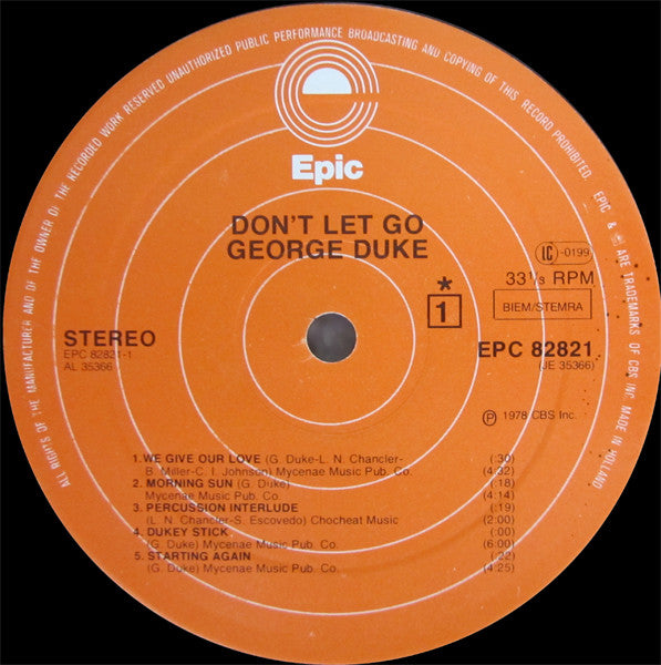 George Duke ~ Don't Let Go (Vinyl) - Djungel & Jazz