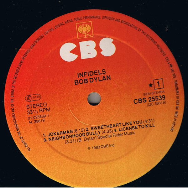 Bob Dylan ~ Infidels (Vinyl) - Djungel & Jazz