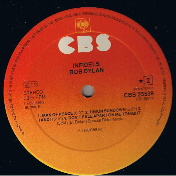 Bob Dylan ~ Infidels (Vinyl) - Djungel & Jazz