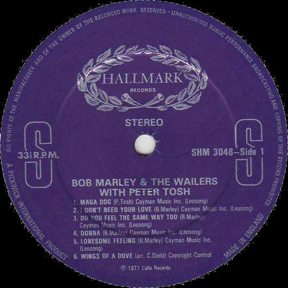 Bob Marley & The Wailers With Peter Tosh : Bob Marley And The Wailers With Peter Tosh (LP, Comp)