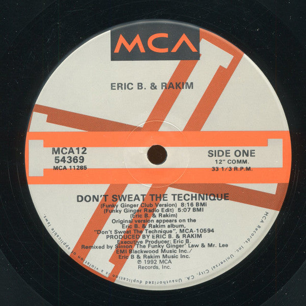 Eric B. & Rakim ~ Don't Sweat The Technique (Vinyl) - Djungel & Jazz