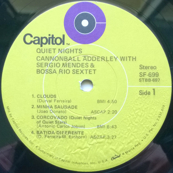 The Cannonball Adderley Quintet / Cannonball Adderley And Bossa Rio With Sérgio Mendes ~ Walk Tall / Quiet Nights (Vinyl) - Djungel & Jazz