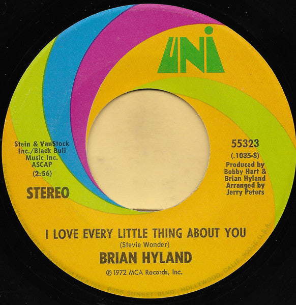Brian Hyland ~ I Love Every Little Thing About You (Vinyl) - Djungel & Jazz