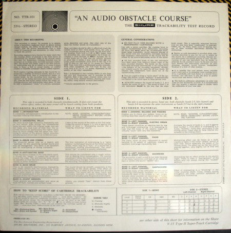 No Artist ~ An Audio Obstacle Course - Shure Trackability Test Record (Vinyl) - Djungel & Jazz