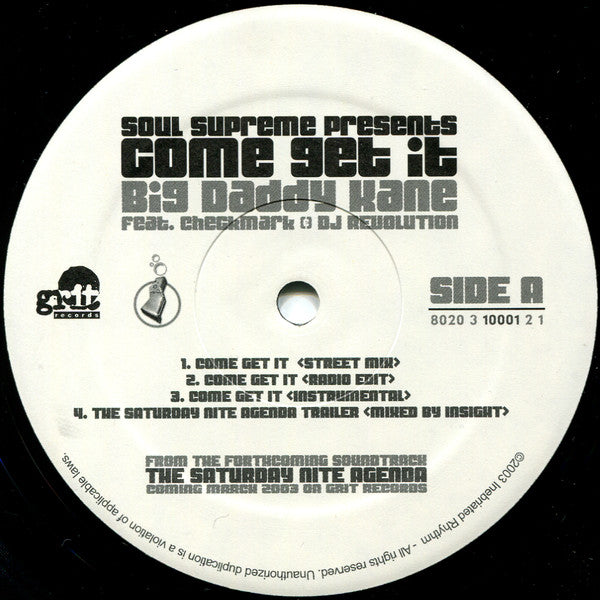 Soul Supreme : Come Get It / Future Flavas / Shine It On 'Em (12")