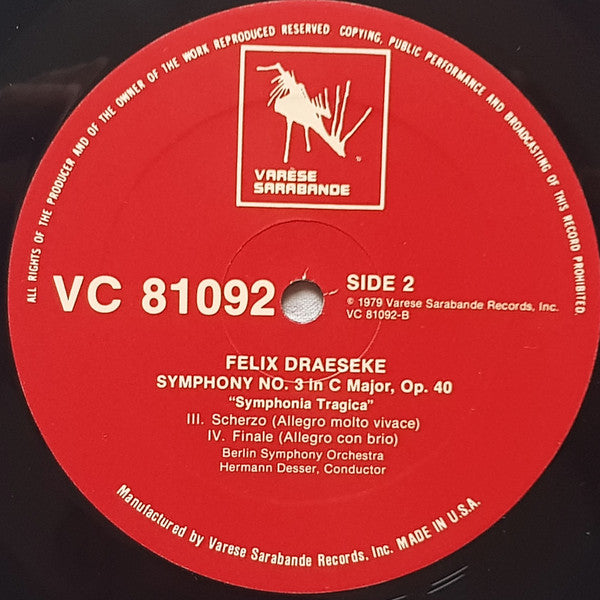 Felix Draeseke | Hermann Desser, Berliner Symphoniker ~ Symphonie No. 3 "Symphonia Tragica" (Vinyl) - Djungel & Jazz