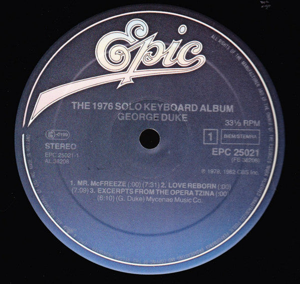 George Duke : The 1976 Solo Keyboard Album (LP, Album)