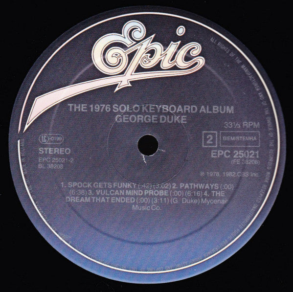 George Duke : The 1976 Solo Keyboard Album (LP, Album)