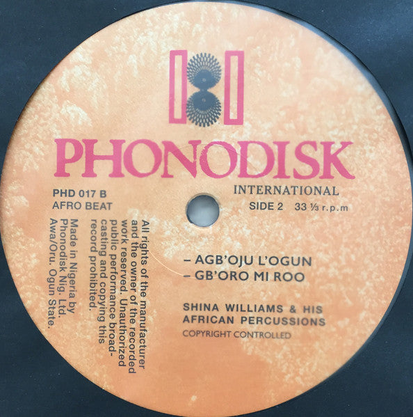Shina Williams & His African Percussionists ~ African Dances (Vinyl) - Djungel & Jazz