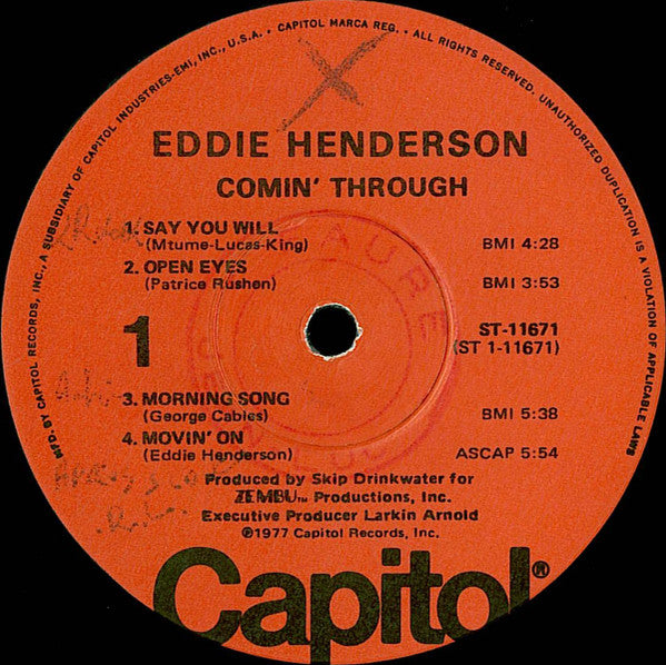 Eddie Henderson ~ Comin' Through (Vinyl) - Djungel & Jazz