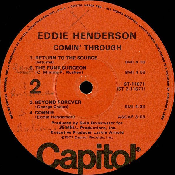 Eddie Henderson ~ Comin' Through (Vinyl) - Djungel & Jazz