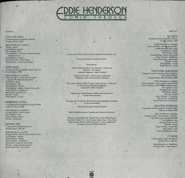 Eddie Henderson ~ Comin' Through (Vinyl) - Djungel & Jazz