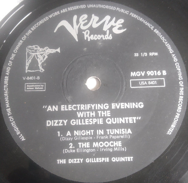 Dizzy Gillespie Quintet ~ An Electrifying Evening With The Dizzy Gillespie Quintet (Vinyl) - Djungel & Jazz