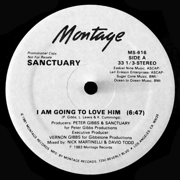 Sanctuary (3) : I Am Going To Love Him (12", Promo)