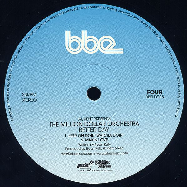 Al Kent Presents Million Dollar Orchestra ~ Better Days (Vinyl) - Djungel & Jazz
