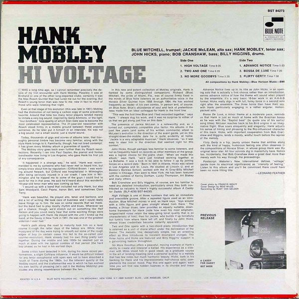 Hank Mobley ~ Hi Voltage (Vinyl) - Djungel & Jazz
