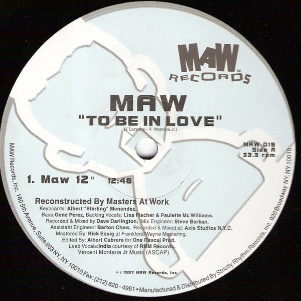 Masters At Work : To Be In Love (12")