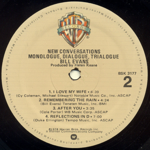 Bill Evans ~ New Conversations (Vinyl) - Djungel & Jazz