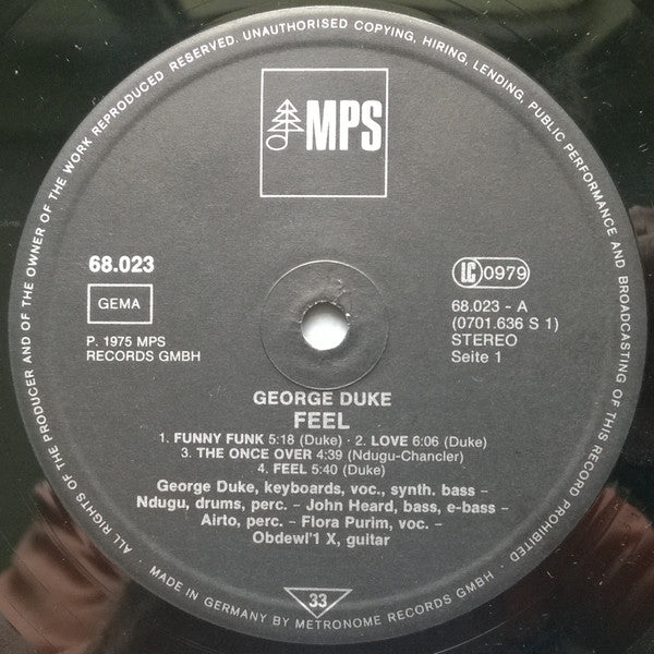 George Duke ~ Feel (Vinyl) - Djungel & Jazz