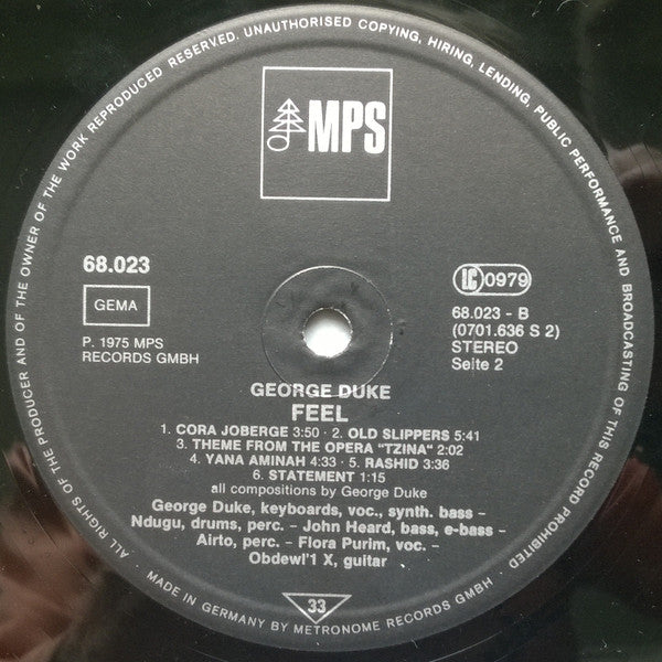 George Duke ~ Feel (Vinyl) - Djungel & Jazz