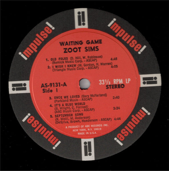 Zoot Sims ~ Waiting Game (Vinyl) - Djungel & Jazz