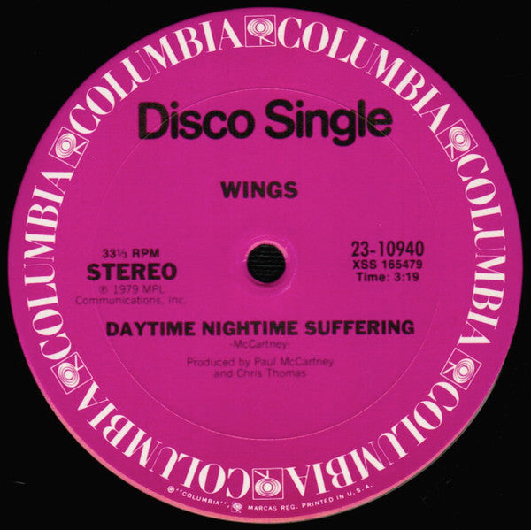 Wings (2) : Goodnight Tonight (12", Single, Pit)