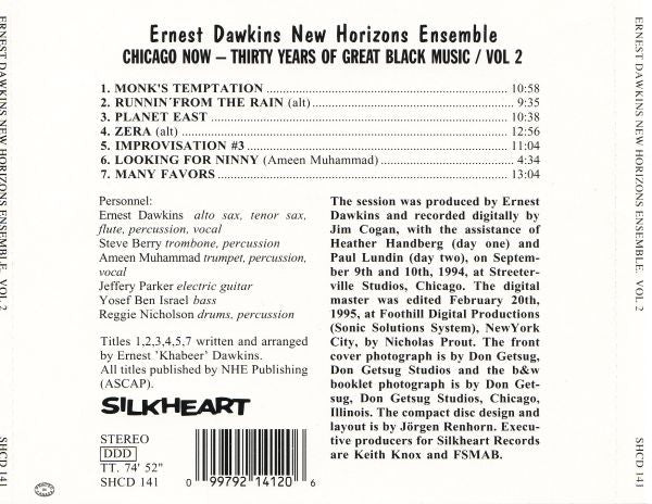 Ernest Dawkins New Horizons Ensemble ~ Chicago Now - Thirty Years Of Great Black Music Vol.2 (Vinyl) - Djungel & Jazz