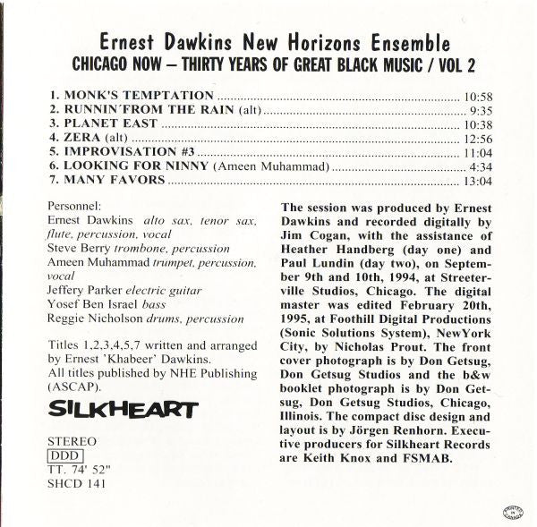 Ernest Dawkins New Horizons Ensemble ~ Chicago Now - Thirty Years Of Great Black Music Vol.2 (Vinyl) - Djungel & Jazz