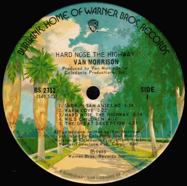 Van Morrison : Hard Nose The Highway (LP, Album, Pit)