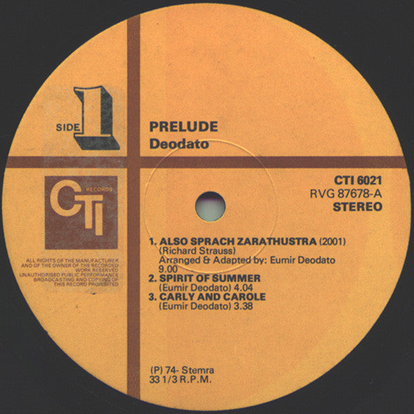 Deodato ~ Prelude (Vinyl) - Djungel & Jazz