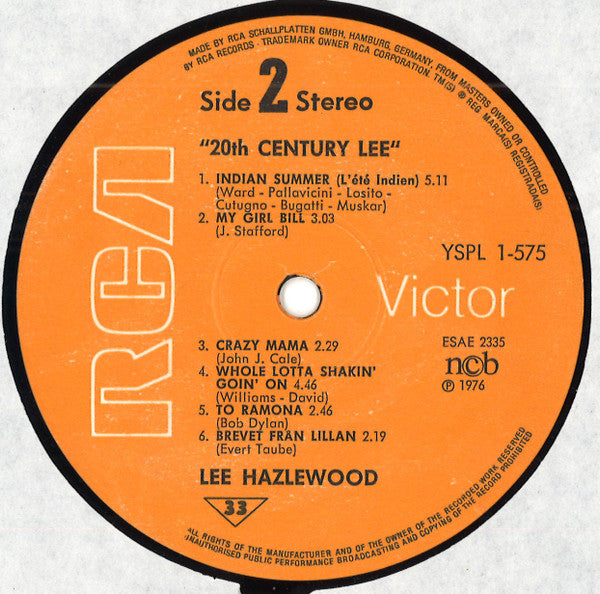 Lee Hazlewood ~ 20th Century Lee (Vinyl) - Djungel & Jazz
