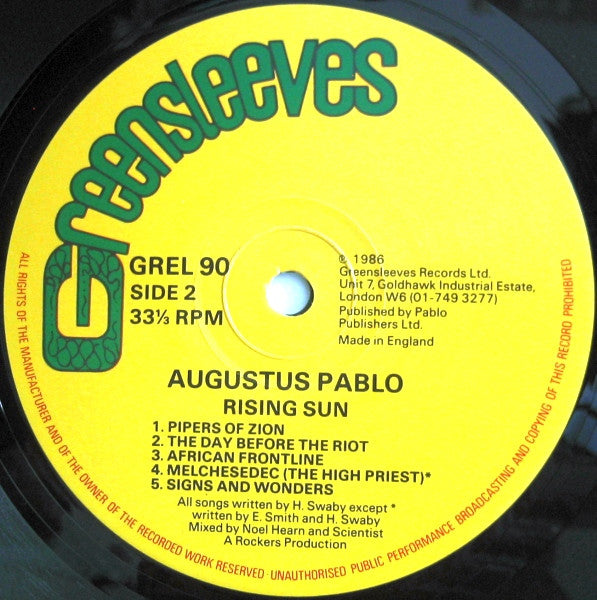 Augustus Pablo : Rising Sun (LP, Album)