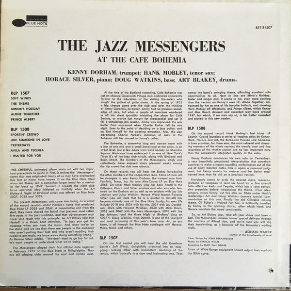 Art Blakey & The Jazz Messengers : At The Cafe Bohemia (Volume 1) (LP, Album, RE, Whi)