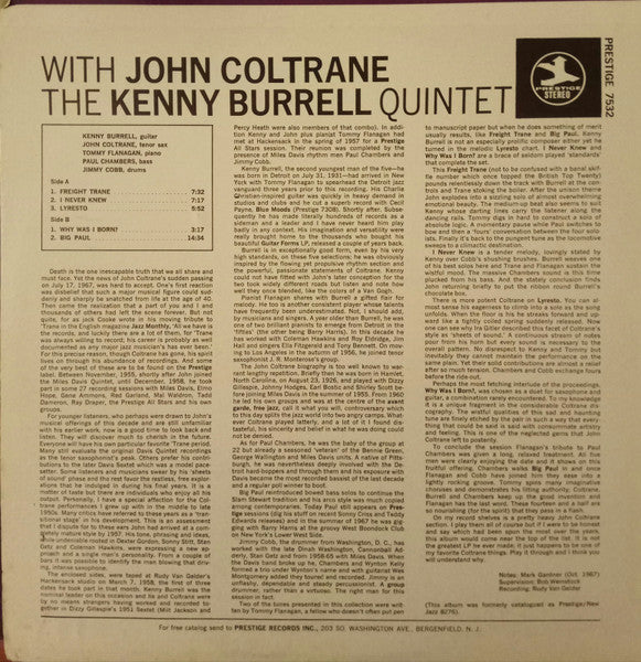 Kenny Burrell & John Coltrane : Kenny Burrell & John Coltrane (LP, Album, RE, RM)