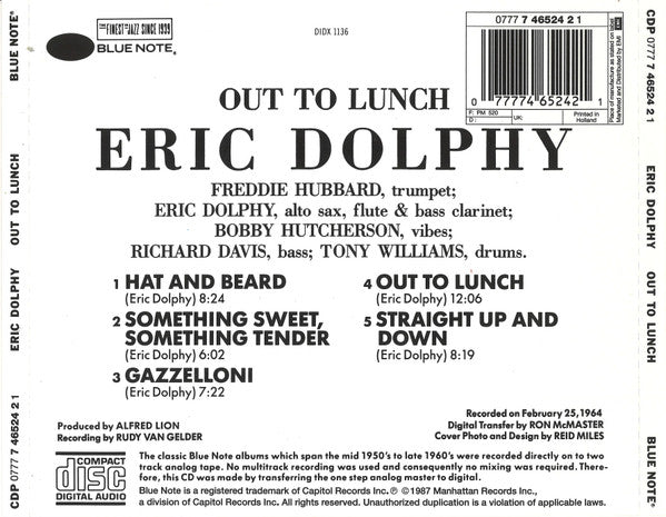 Eric Dolphy ~ Out To Lunch! (Vinyl) - Djungel & Jazz