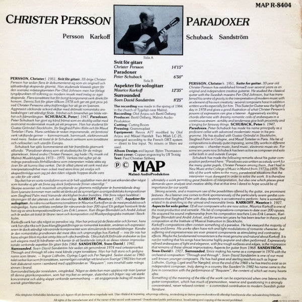 Christer Persson ~ Paradoxer (Vinyl) - Djungel & Jazz