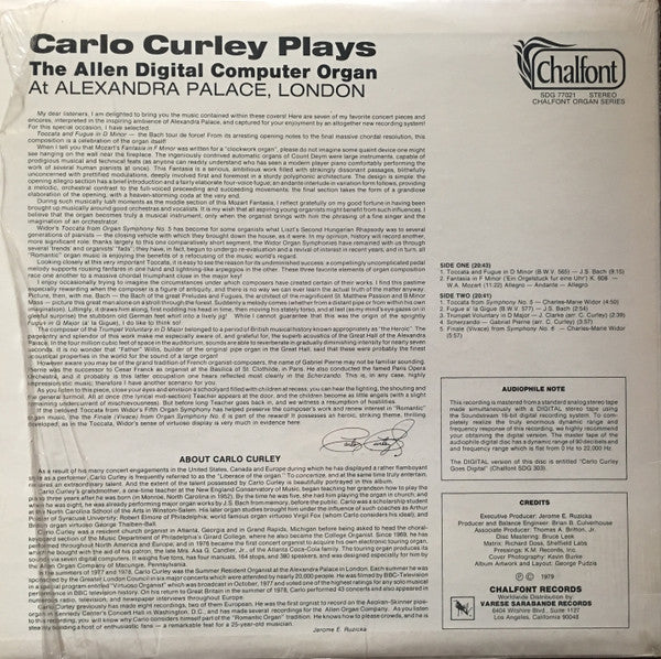 Carlo Curley ~ Carlo Curley Plays The Allen Digital Computer Organ At Alexandra Palace, London (Vinyl) - Djungel & Jazz