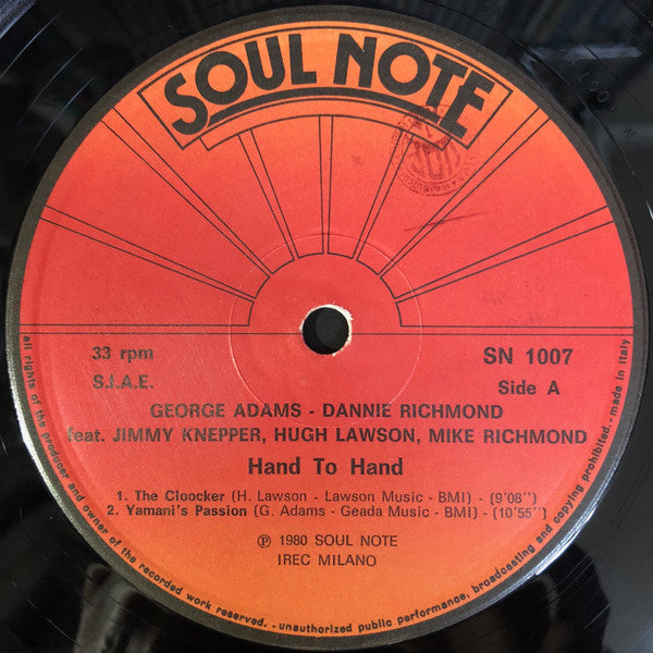 George Adams - Dannie Richmond : Hand To Hand (LP, Album)