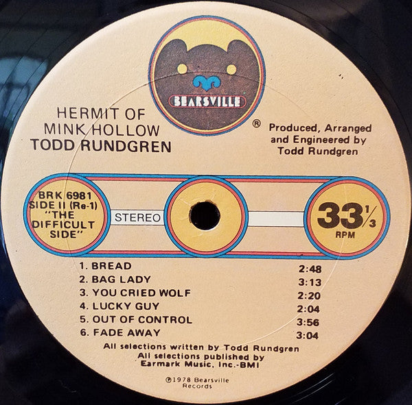 Todd Rundgren ~ Hermit Of Mink Hollow (Vinyl) - Djungel & Jazz