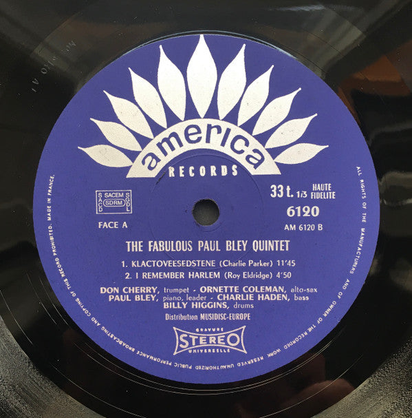 Paul Bley Quintet : The Fabulous Paul Bley Quintet (LP, Album)