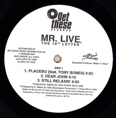 Mr. Live ~ The 10th Letter (Vinyl) - Djungel & Jazz
