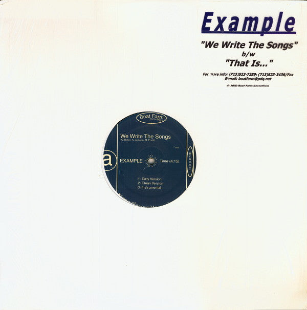 Example ~ We Write The Songs b/w That Is... (Vinyl) - Djungel & Jazz