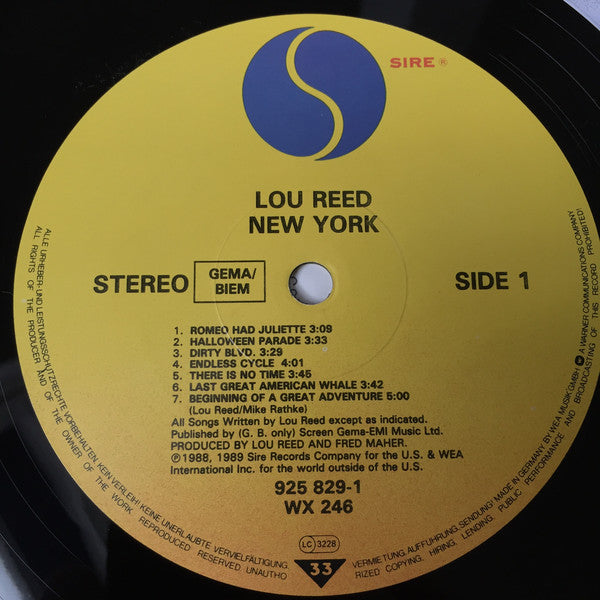 Lou Reed : New York (LP, Album)