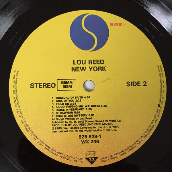 Lou Reed : New York (LP, Album)