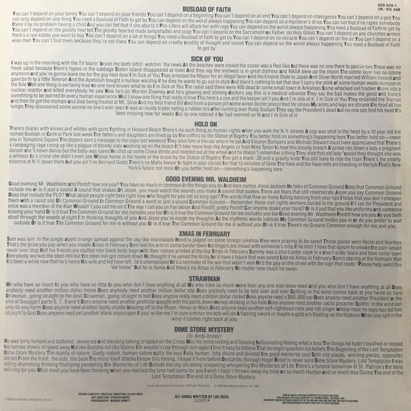 Lou Reed : New York (LP, Album)
