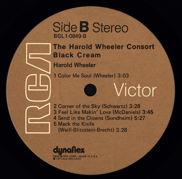 The Harold Wheeler Consort : Black Cream (LP, Album)