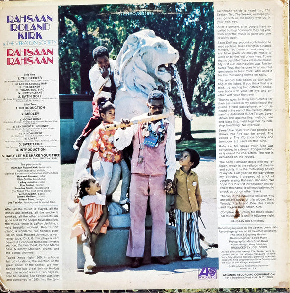 Rahsaan Roland Kirk & The Vibration Society ~ Rahsaan Rahsaan (Vinyl) - Djungel & Jazz