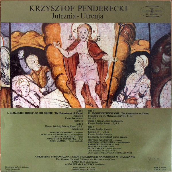 Krzysztof Penderecki ~ Jutrznia - Utrenja (Vinyl) - Djungel & Jazz